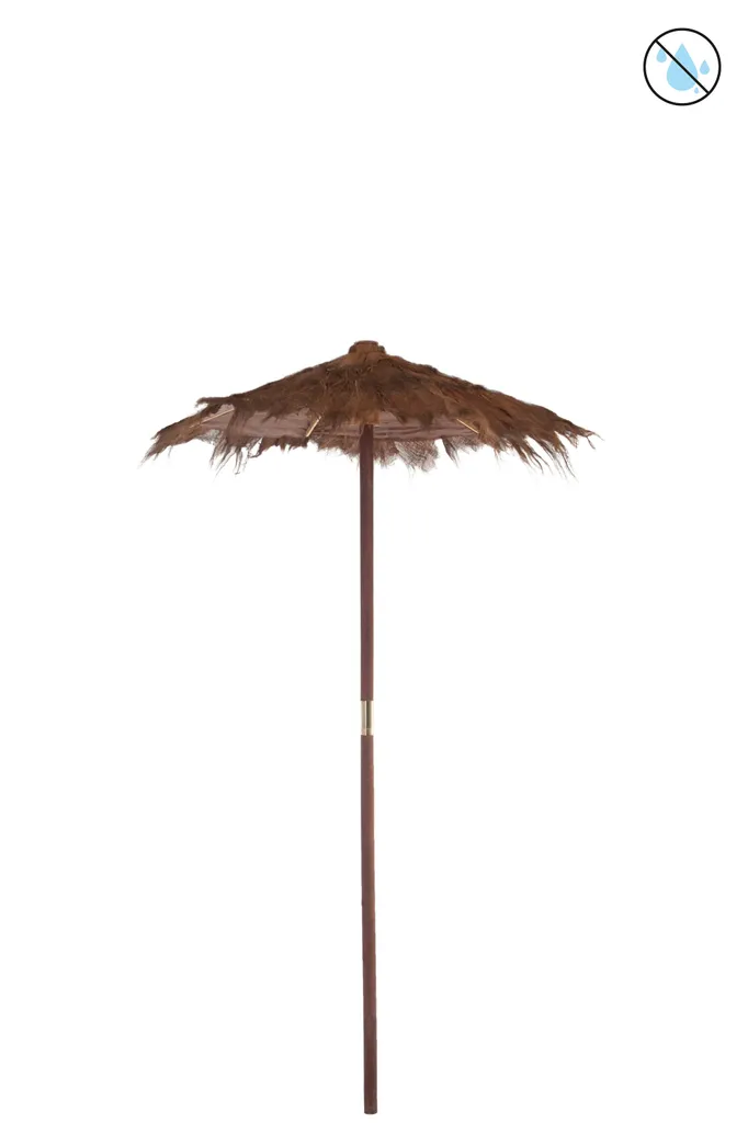 Parasol Tropical de Jardin J-Line en Fibres de Coco Marron Small