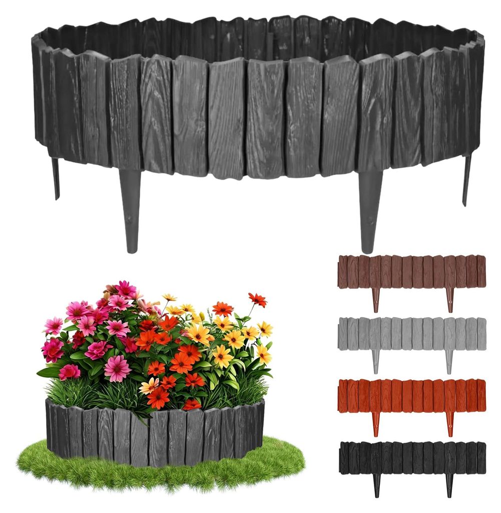GARDENIX - Bordatura per prato in plastica effetto legno, Immagine del prodotto 