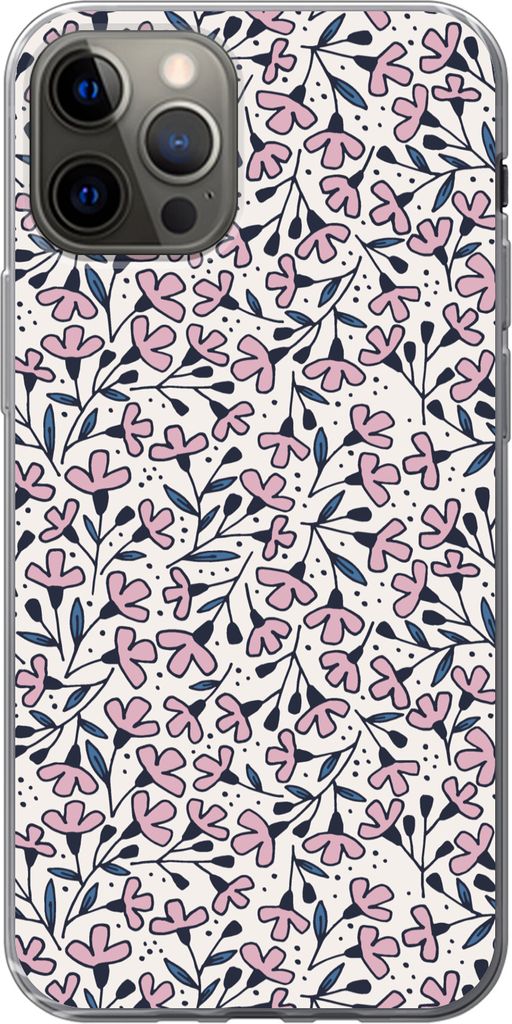 MuchoWow Handyhülle Schutzhülle Hülle für Telefoonhoesje iPhone 13 Pro Mädchen - Blumen - Rosa - Muster - Mädchen - Kinder - Mädchen Silik...