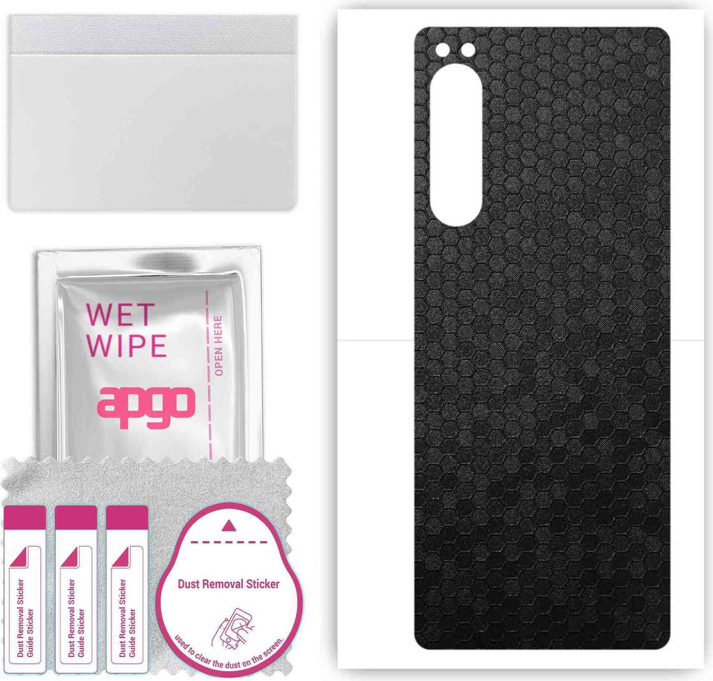 apgo Rückseite Schutzfolie, Skin, kompatibel mit Sony Xperia 5 IV, Hinten Displayschutzfolie aus Vinylfolie, kratzfest, einfache Montage - Schwarz...