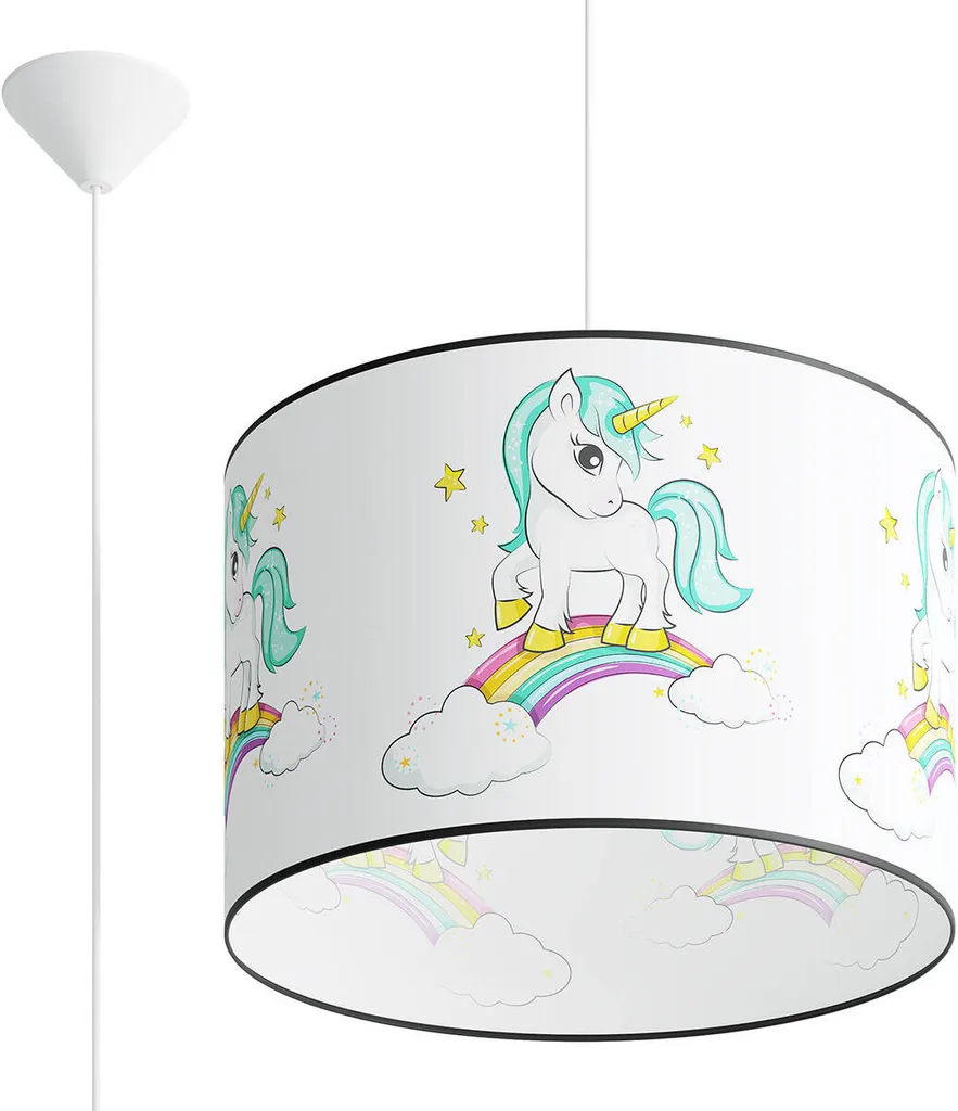 Suspension UNICORN 40 Sollux Lighting 1xE27 15W PVC Blanc 95x40x40cm