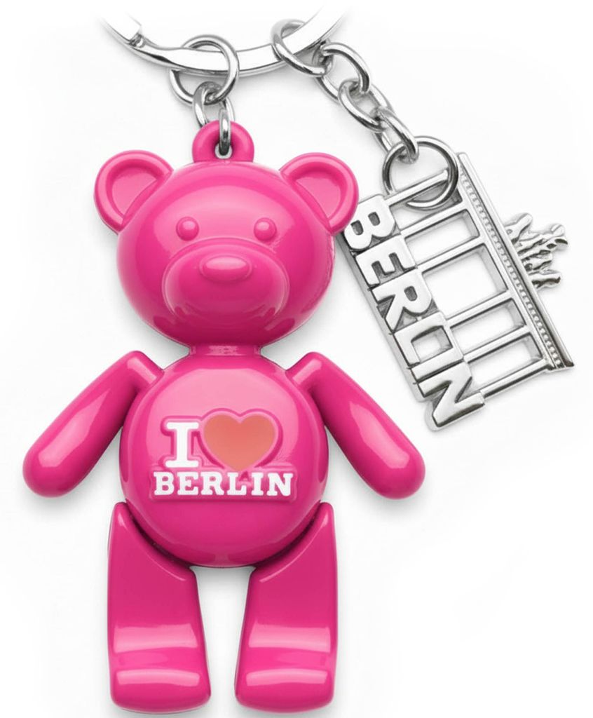 United1871 Berlin Souvenir Schlüsselanhänger I Love Berlin Bär Souvenir und Andenken, pink