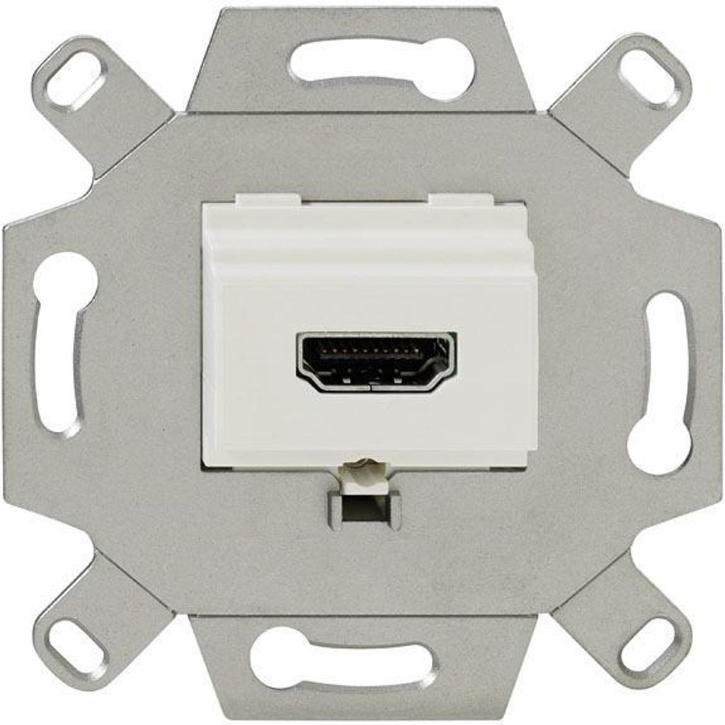 Rutenbeck HDMI Anschlussdose, 1-fach, Unterputz, reinweiß RAL 9010 Ideal zum Verlegen von TV-, Monitor- und Beamer-Anschlusskabeln in Wand und Kab...