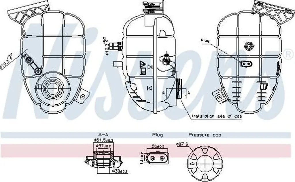 Réservoir de compensation BMW F22 F30 F36 pour liquide refroidissement