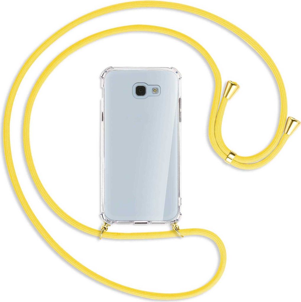 Handykette Backcover-Schutzhülle mit Band (Metall goldfarben) für Samsung Galaxy A5 2017 - gelb