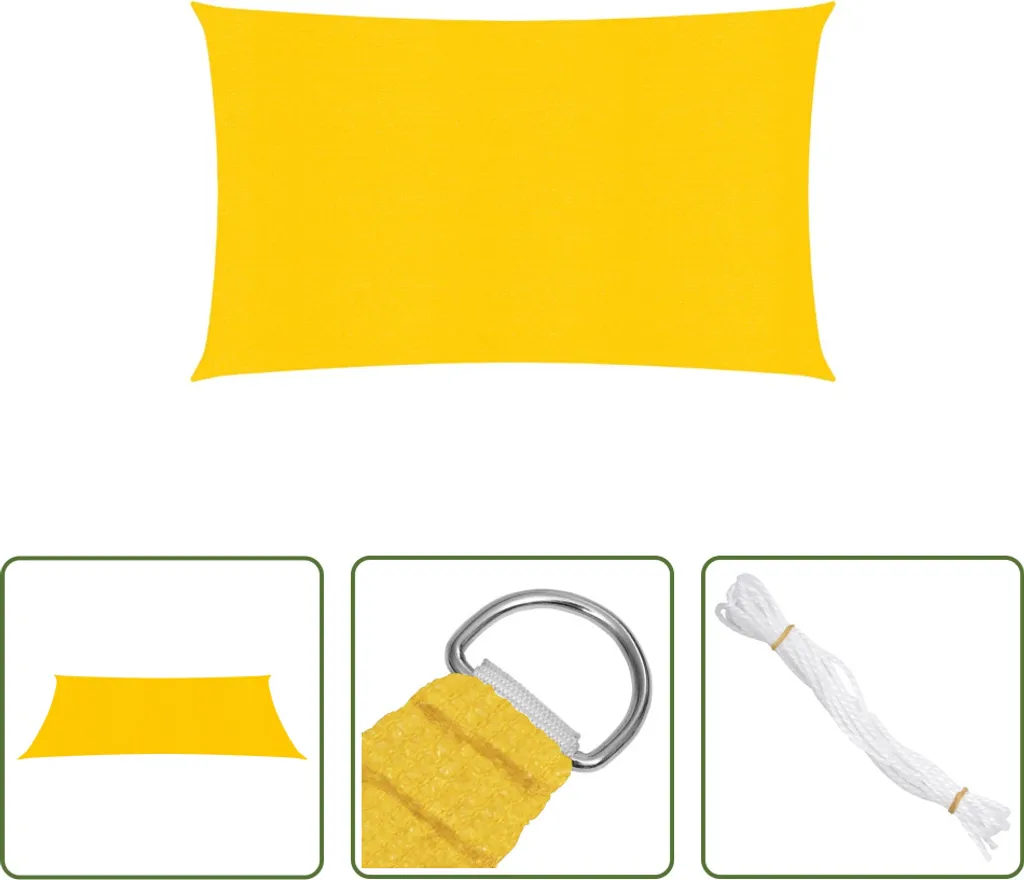 The Living Store Tenda da sole 160 g/m² Giallo 2x5 m HDPE