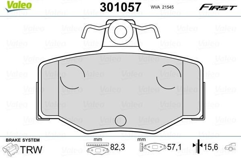 VALEO 301057 Bremsbelagsatz, Scheibenbremse OE 440603F025 kompatibel mit Almera, Primera