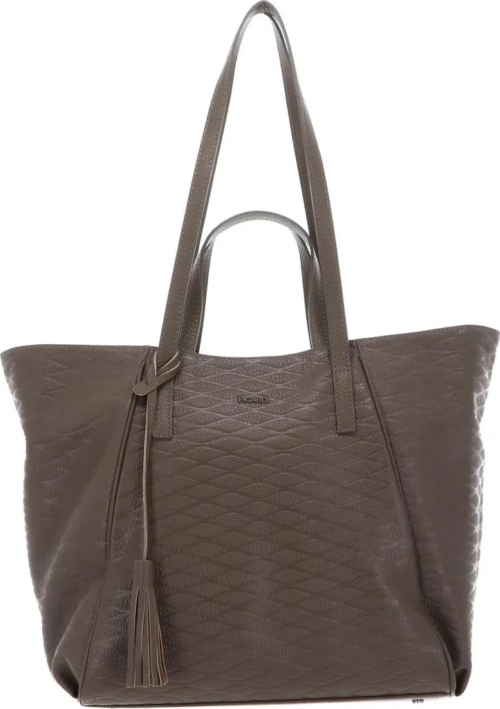 PICARD Lille City Shopper Taupe - Sac à main élégant en cuir véritable