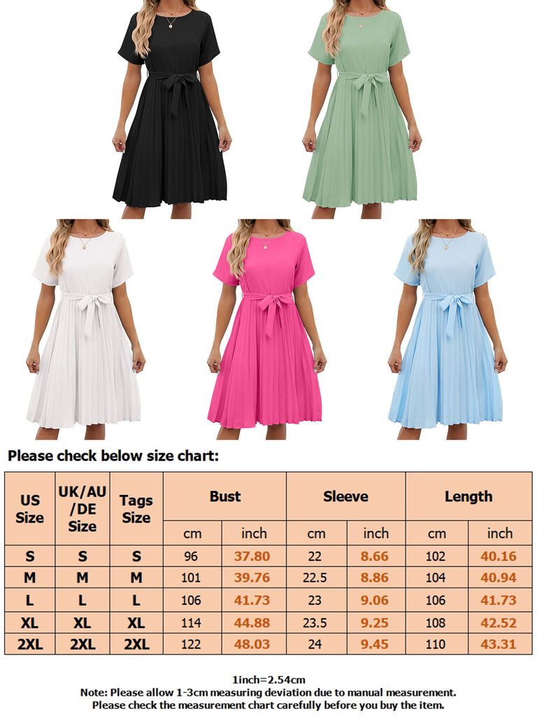 Damen Ballonkleid Aus Baumwolle-Leinen - Luftig Leichtes Sommerkleid