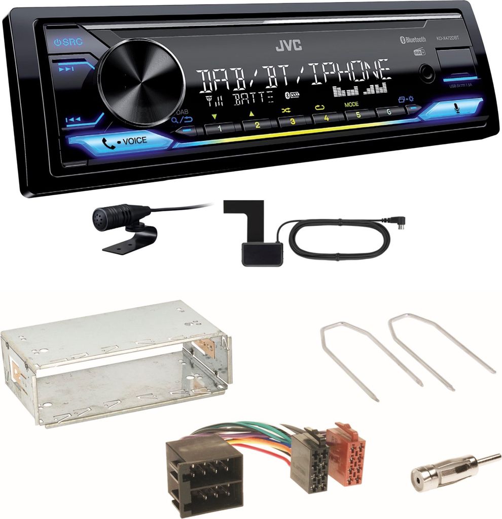 JVC KD-X472DBT Digitalradio FLAC Einbauset für Opel Astra F G Corsa B Zafira A