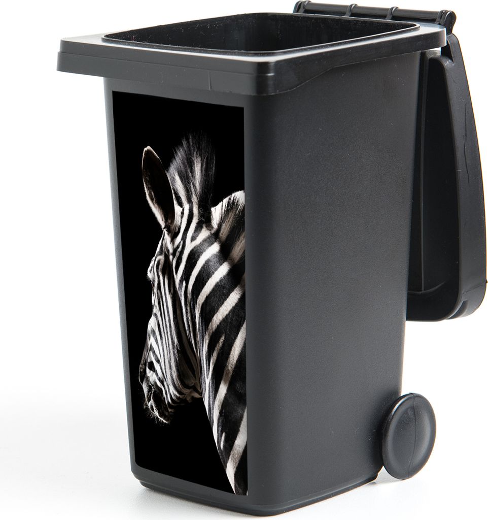 MuchoWow Mülltonnenaufkleber Zebra - Wilde Tiere - Muster 38x80 cm - Behälteraufkleber - Mülleimer-Aufkleber - Container-Aufkleber