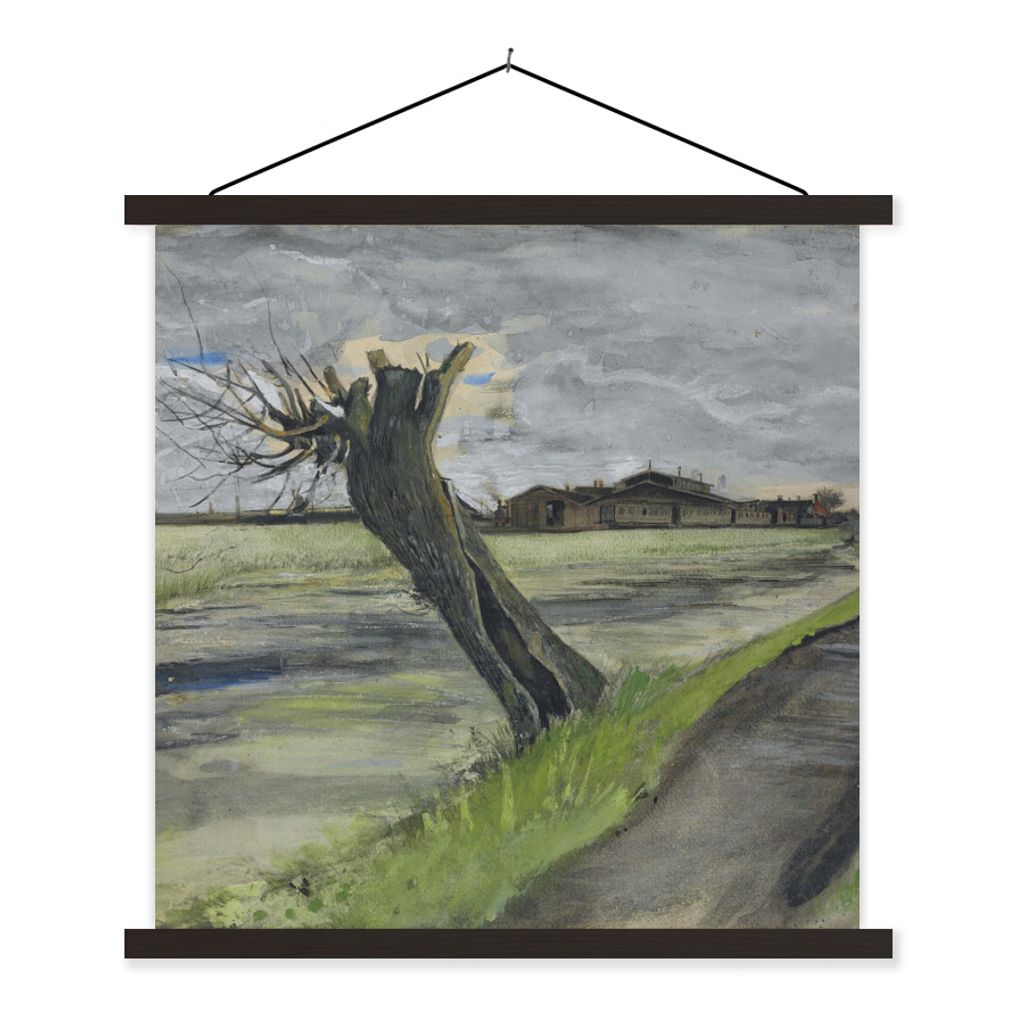 MuchoWow Textilposter Pollard Willow - Vincent van Gogh 40x40 cm mit schwarzem Rahmen - Fotos