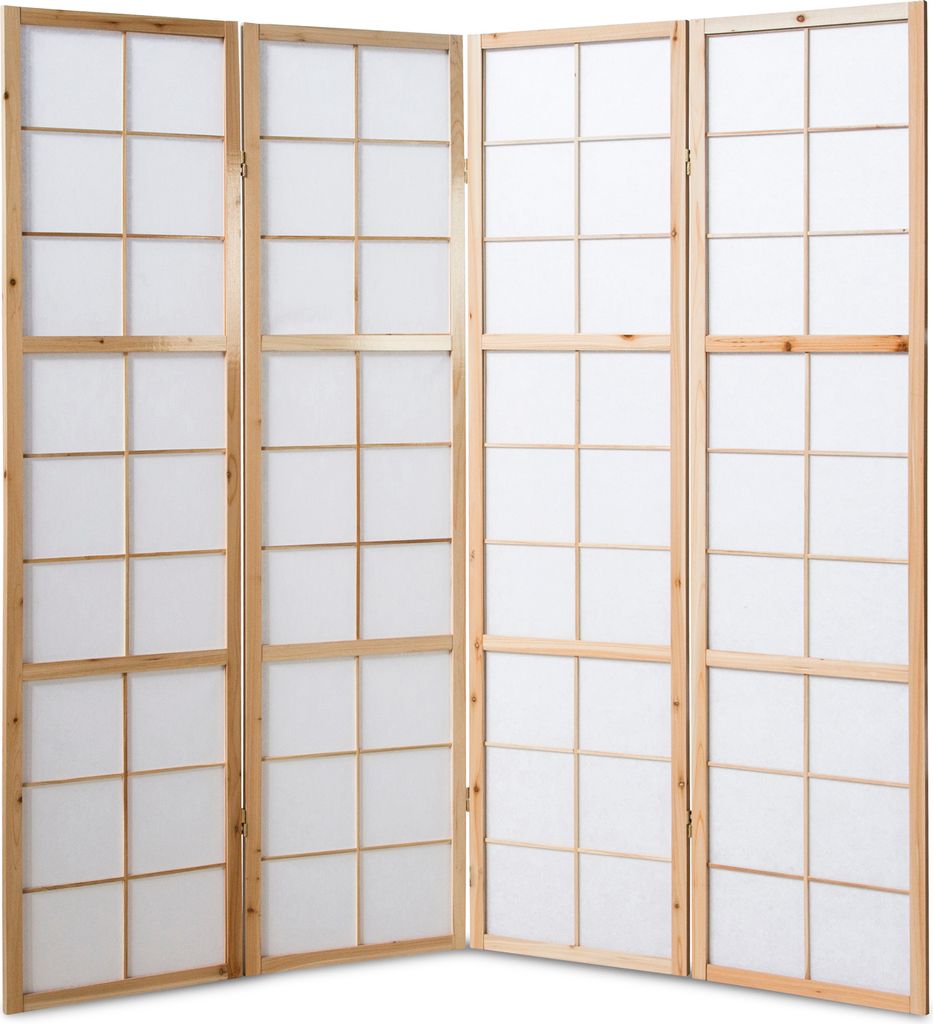 Homestyle4u 167, Paravent Raumteiler 4 teilig, Holz Natur, Produktbild 3