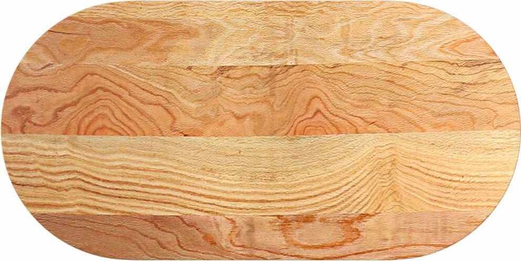 Tischplatte Hellbraun 100x50x4 cm Massivholz Eiche Oval