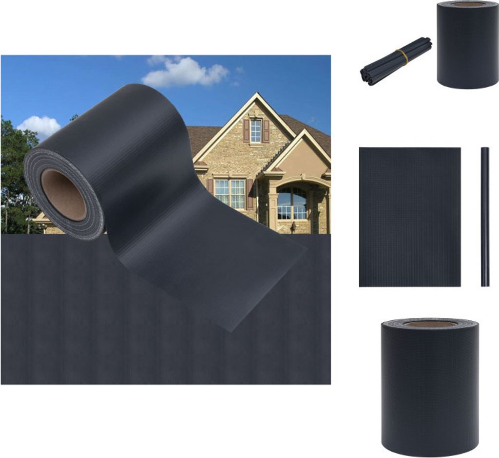 vidaXL Garten-Sichtschutz PVC 35x0,19 m Matt-Dunkelgrau - Zaunfelder