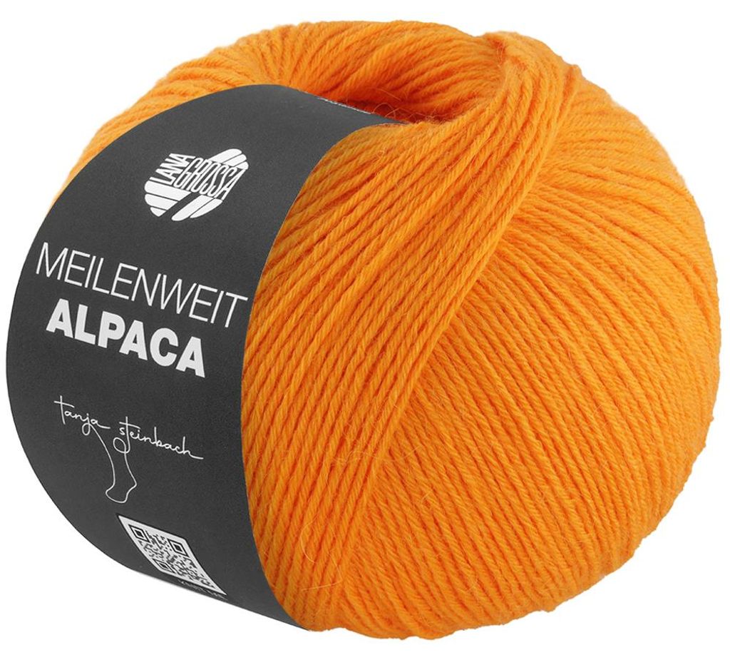 Lana Grossa - Meilenweit 6-fach 150g Alpaca uni 1001 orange Produktbild 
