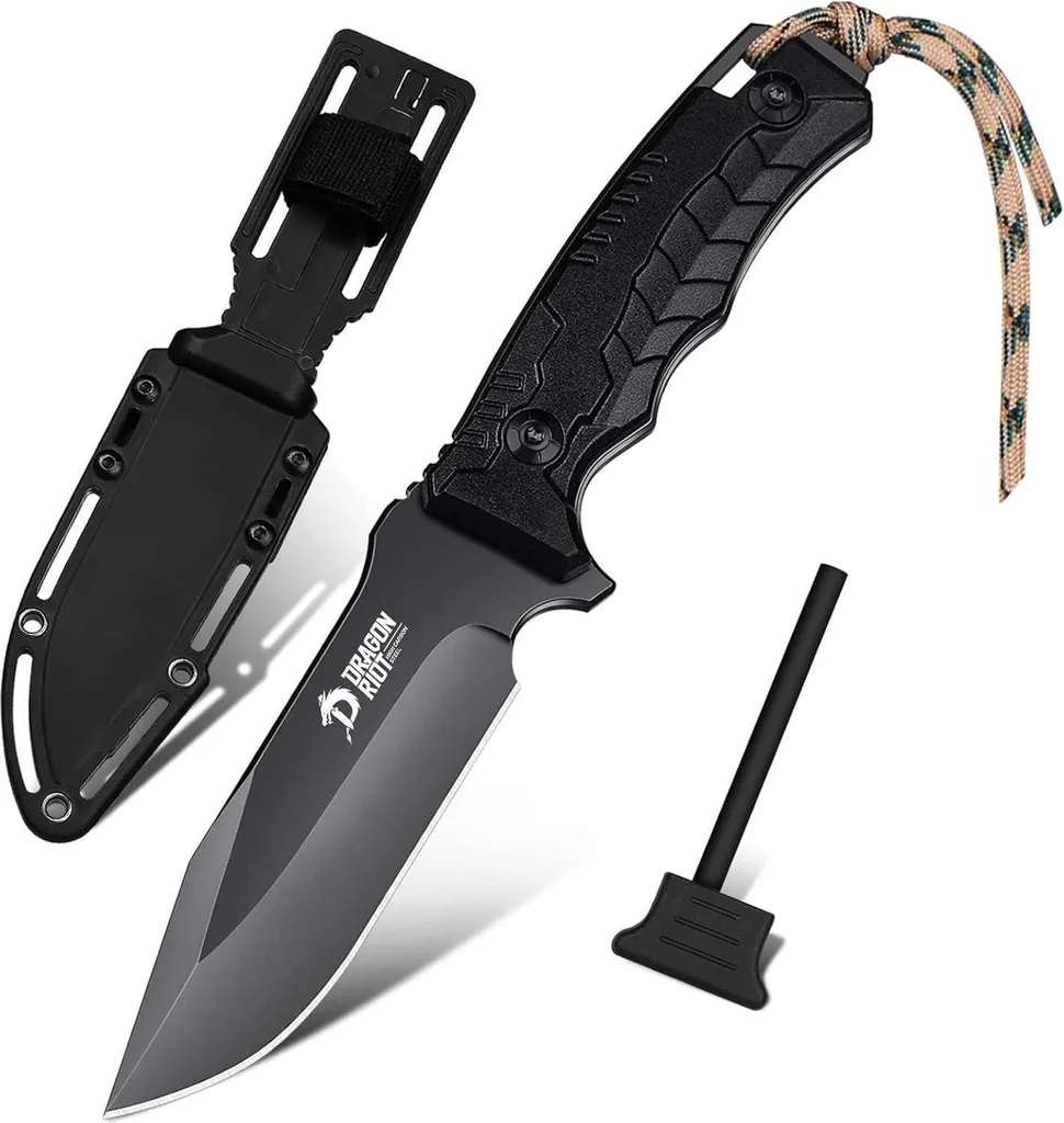 Couteau de Survie 12cm Idéal pour le Camping Sauvage et la Randonnée