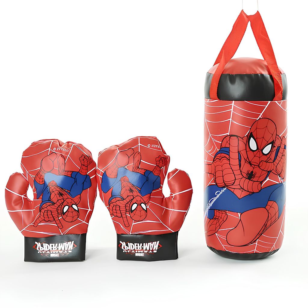 Guanti da boxe e sacco da allenamento Spiderman per bambini Immagine del prodotto 