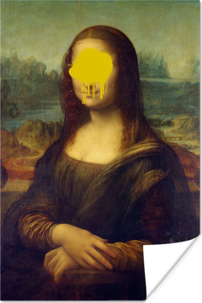 MuchoWow Poster Mona Lisa - Leonardo da Vinci - Gelb 20x30 cm - Papierdruck