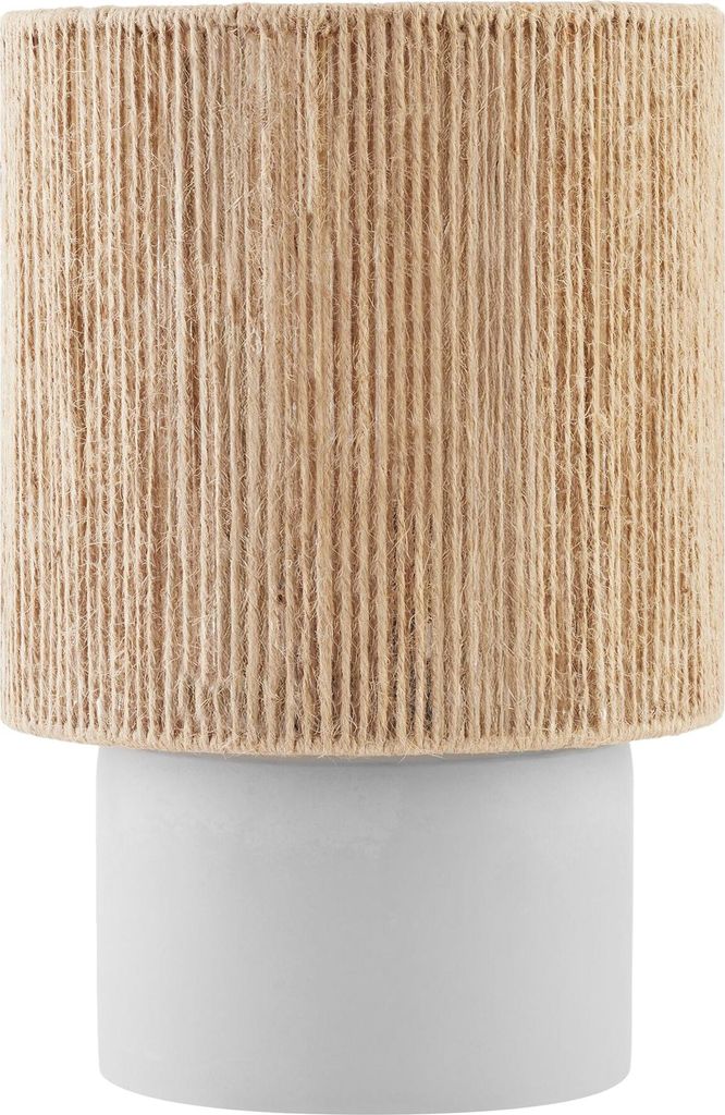 tectake Tischleuchte Klea Boho-Stil, Wickeltechnik, 60 W Zementfuß mit Schaumstoffschoner, 20,5 x 30,5 cm