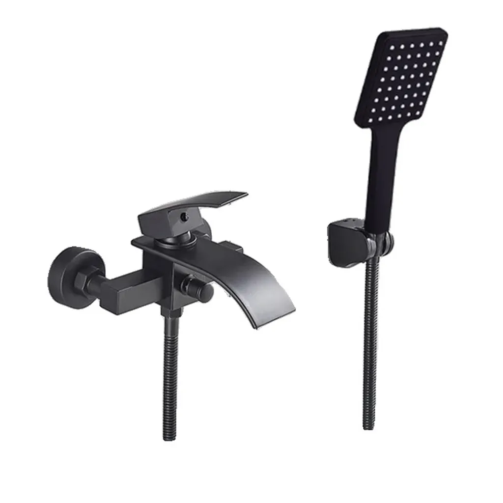 Rubinetto Vasca Nero Opaco - Miscelatore Monocomando Design Parete