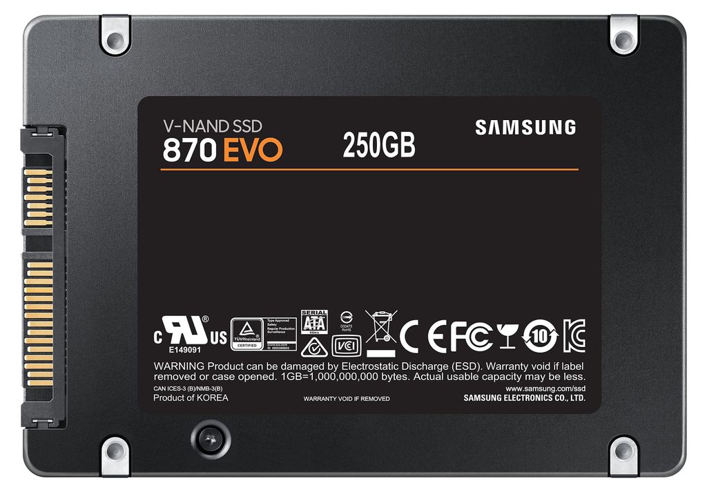 Samsung 870 EVO, 250 GB, 2.5", 560 MB/s, 6 Gbit/s Zdjęcie produktu 
