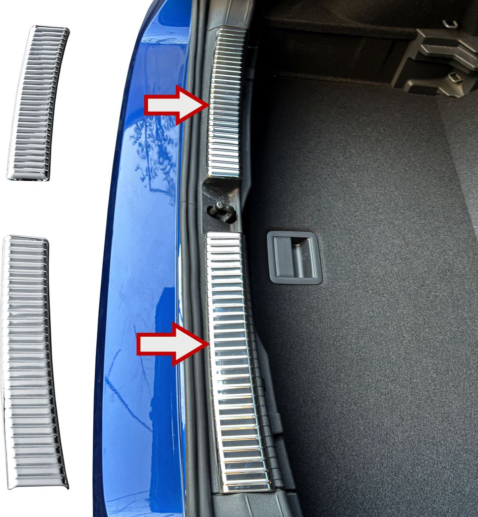 Ladekantenschutz Edelstahl innen Chrom passend für VW T-Cross | Typ C11 | BJ ab 2018>
