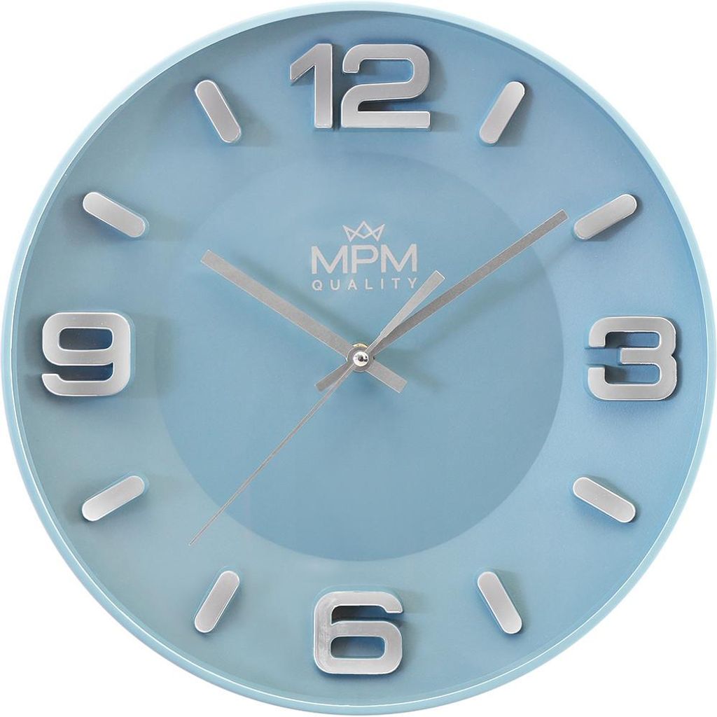 MPM-Quality Wanduhr Gauri rund Ø 339 mm Kunststoff Blau