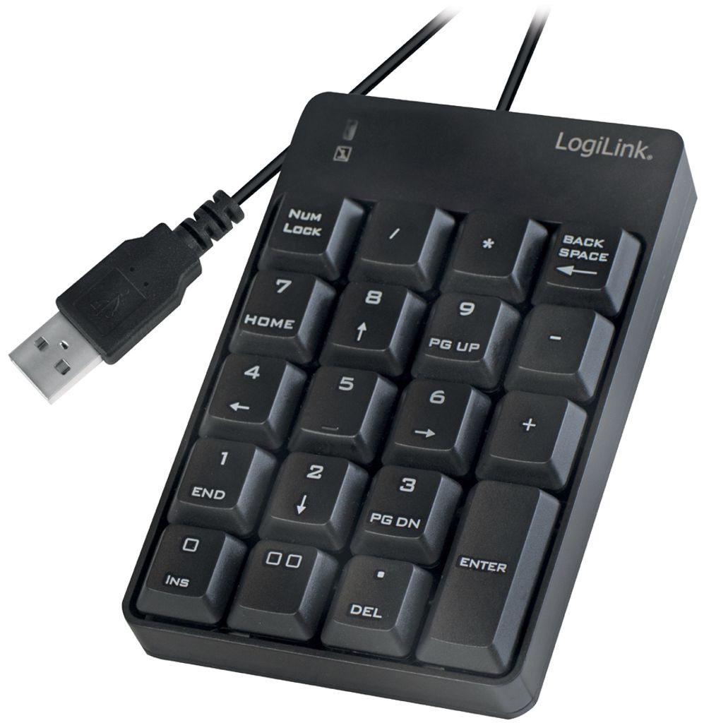 Logilink Keypad mit USB-A Anschluss schwarz Produktbild 
