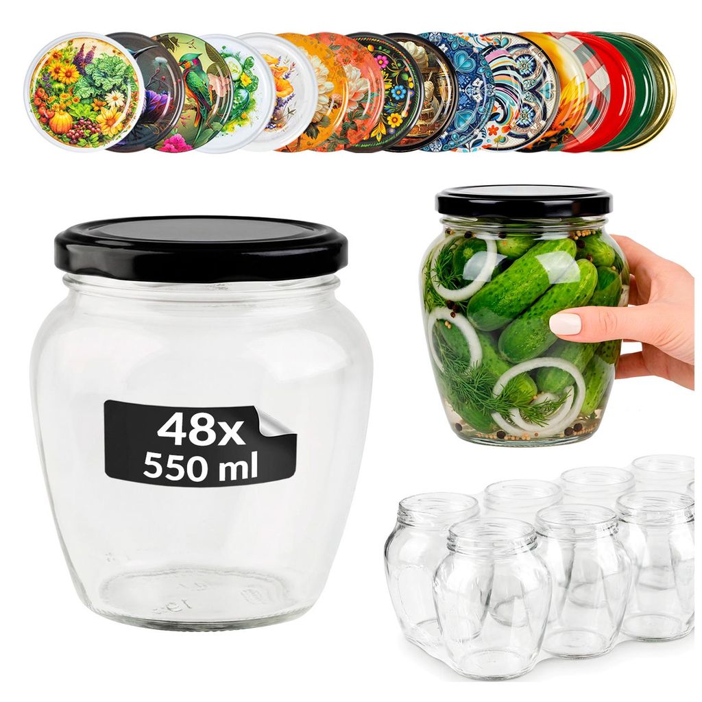 SuperButelki.pl- 48x Gläser 550 ml mit Schraubverschluss Ø Produktbild  KI-generiertes Bild