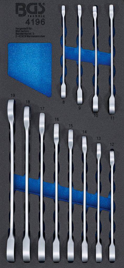 BGS technic Tool Tray 1/3: Ratchet Combination Wrench Set, 1,61 kg