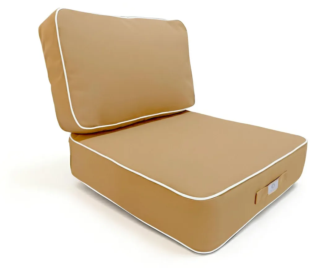 Coussin de chaise de jardin 50x50 Moka déhoussable - Confort extérieur