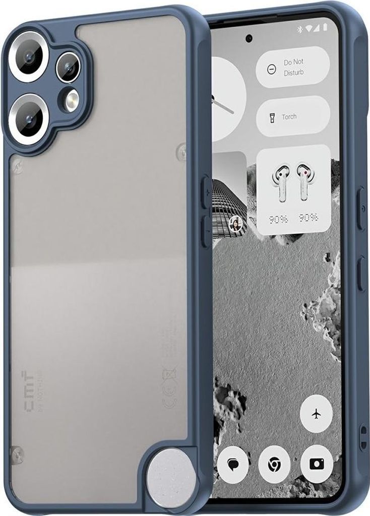 Hülle für Nothing CMF Phone 2 Pro - Phonesta AirFrost Semi-Transparent Back Cover - Matt Blau