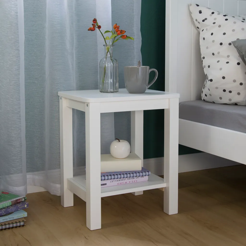 Table d'appoint canapé bois blanc polyvalente pour petit espace et studio - 2