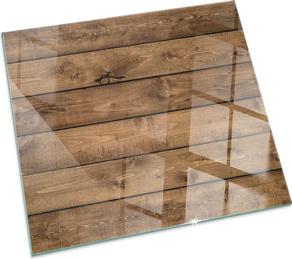 Holzbrett in Maserung – Glasbodenplatte für – Kaminofen – Kaminplatte Glas – Schutzglas – Funkenschutzplatte –Glasbodenplatte Feuerfes...