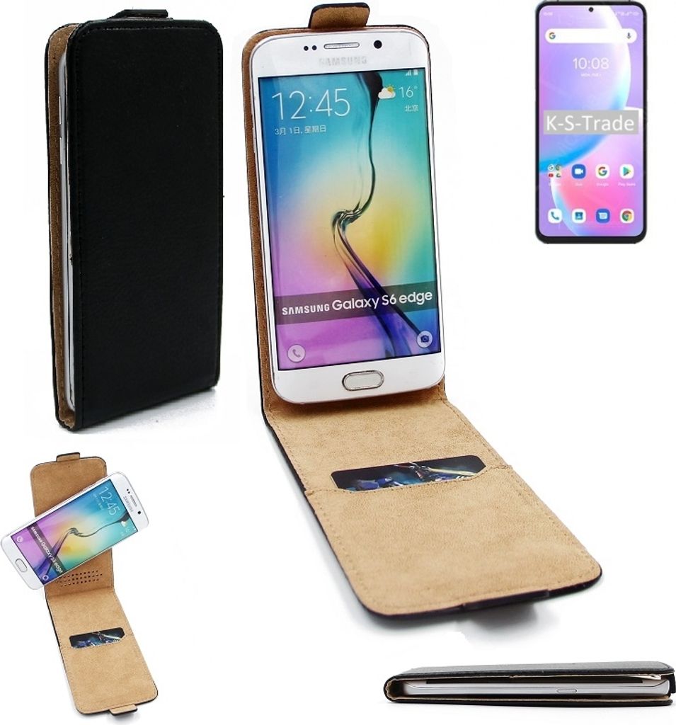 K-S-Trade Schutz-Hülle Handy-Hülle kompatibel mit UMIDIGI A11 Pro Max Flipstyle 360° Smartphone Tasche, schwarz, Case Flip cover