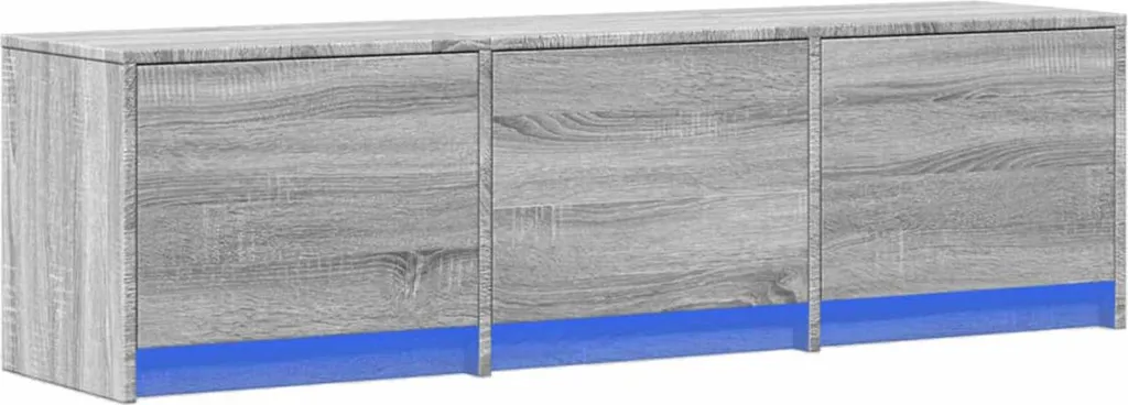 Porta TV Moderno Grigio Sonoma 140cm con LED - Design Contemporaneo