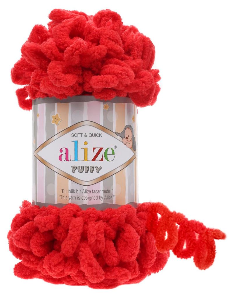 Alize Puffy Fingerstrickgarn Stricken mit den Fingern rot