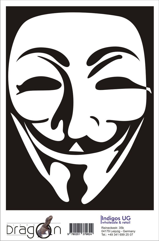 Aufkleber / Autoaufkleber - JDM / Die cut / Auto / OEM - Anonymous Maske - 120x160 mm gelb - Heckscheibe / Heckscheibenaufkleber