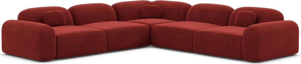 Samtstoff Ecksofa Nuvia Rot