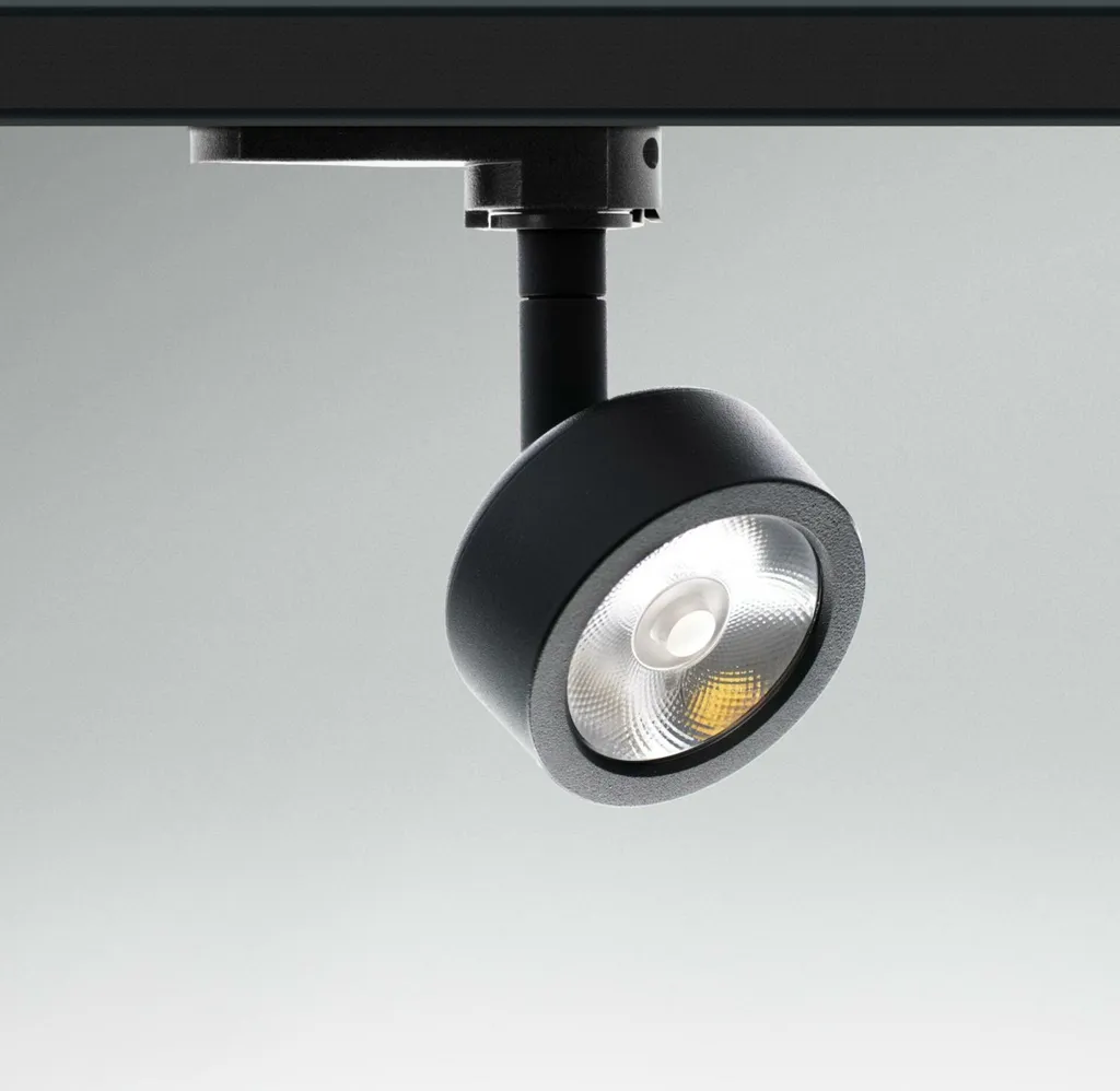 Luminaire CENTURY REGIA SHOP MINI ROND Rail Triphasé Noir 7W 4000K