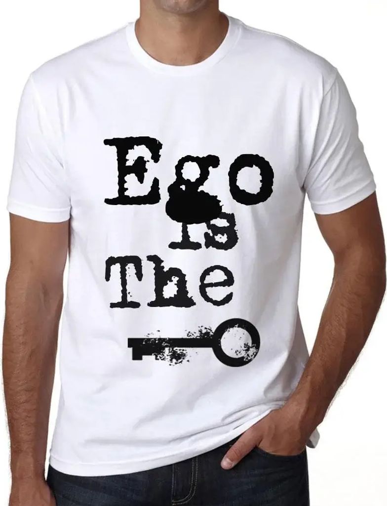 Herren Grafik T-Shirt Das Ego ist der Schlüssel – Ego Is The Key – Öko-Verantwortlich Vintage Jahrgang Kurzarm Lustige Druck Geburtstag Gesch...