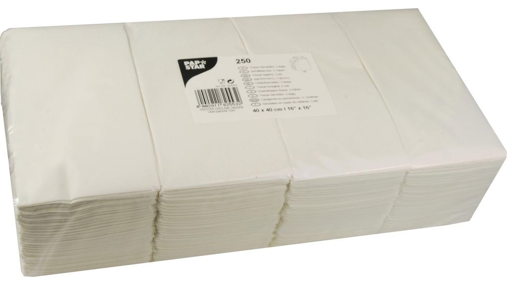 Servietten, 2-lagig 1/8-Falz 40 cm x 40 cm weiss Produktbild 