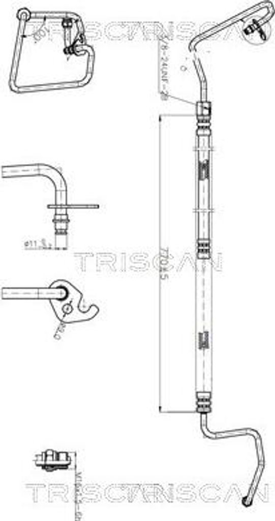 TRISCAN 8516 16030 Servoleitung für FORD Fiesta Mk5 Schrägheck (JH1, JD1, JH3, JD3) von Hydraulikpumpe nach Lenkgetriebe