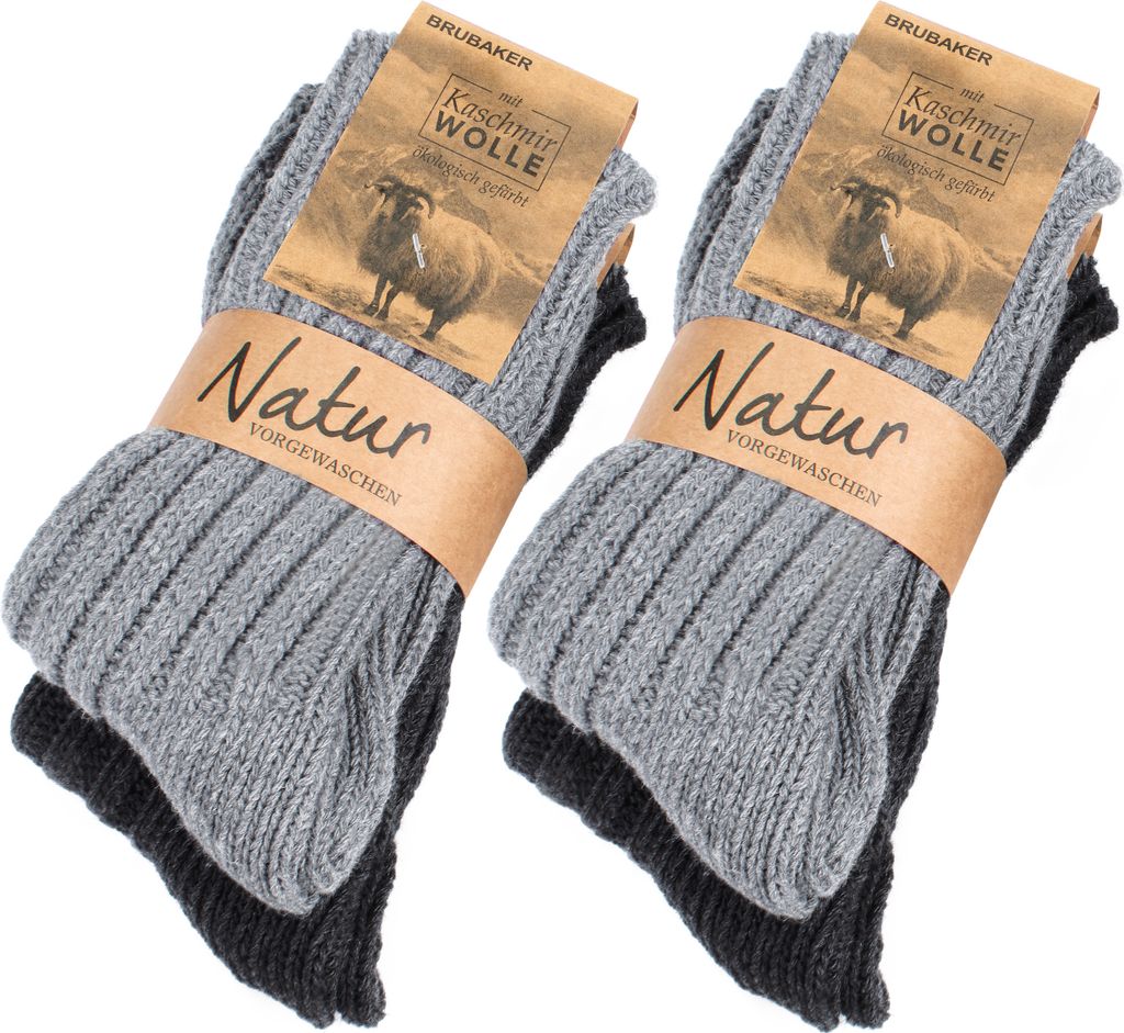 BRUBAKER 4 paires de chaussettes en cachemire pour femmes Image du produit 