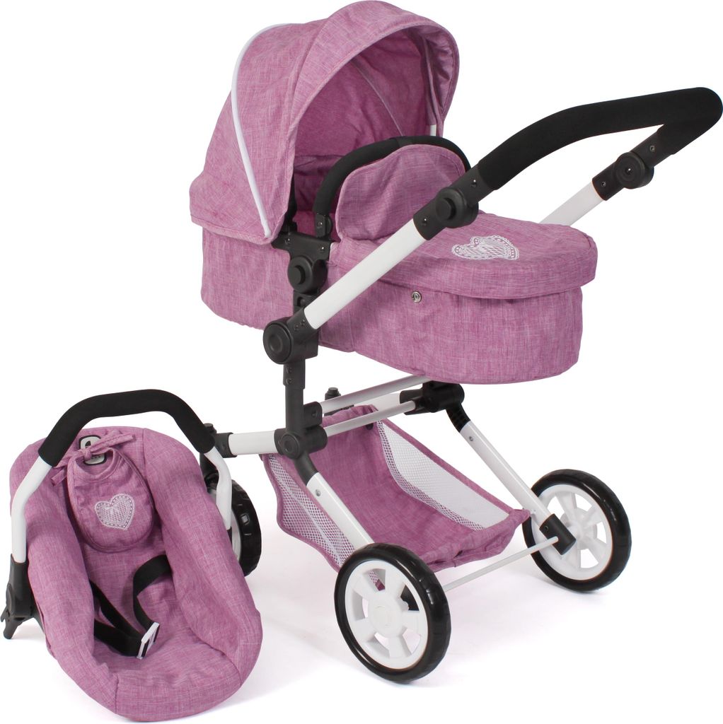 BAYER CHIC 2000 Puppenwagen Kombi LINUS mit Autositz 592-62