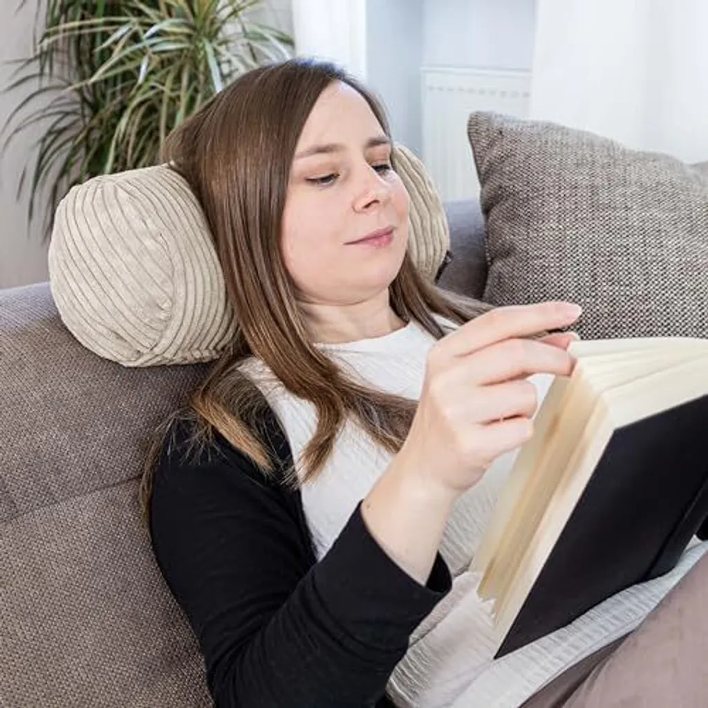 Support tablette et coussin de lecture ergonomique Bookiepad beige