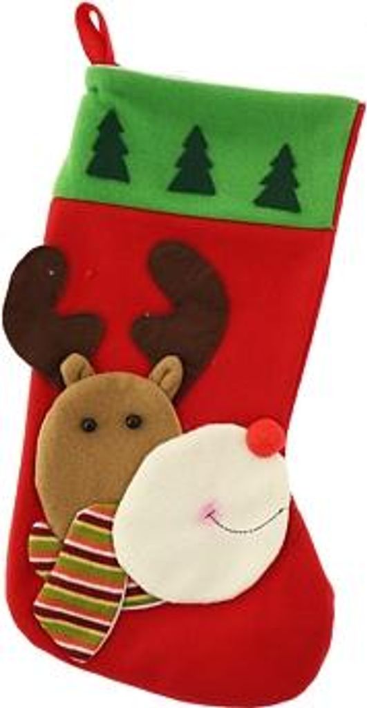 Weihnachtsstrumpf Rentier im Schal 1 Stk.