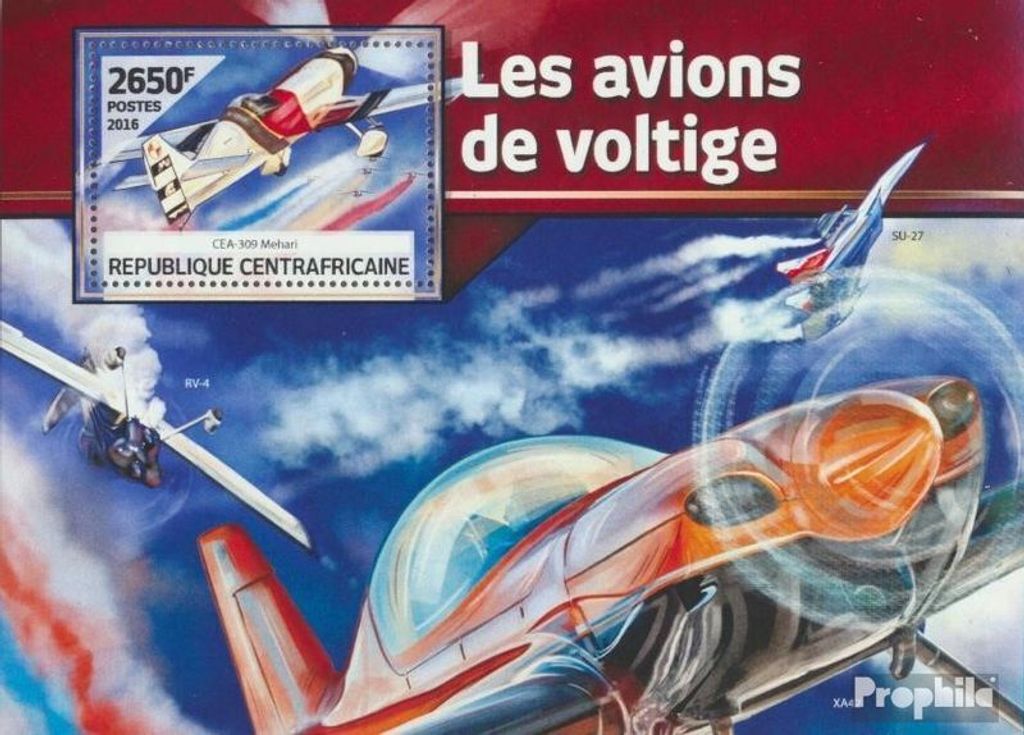 Briefmarken Zentralafrikanische Republik 2016 Mi Block 1497 (kompl. Ausgabe) postfrisch Flugzeug