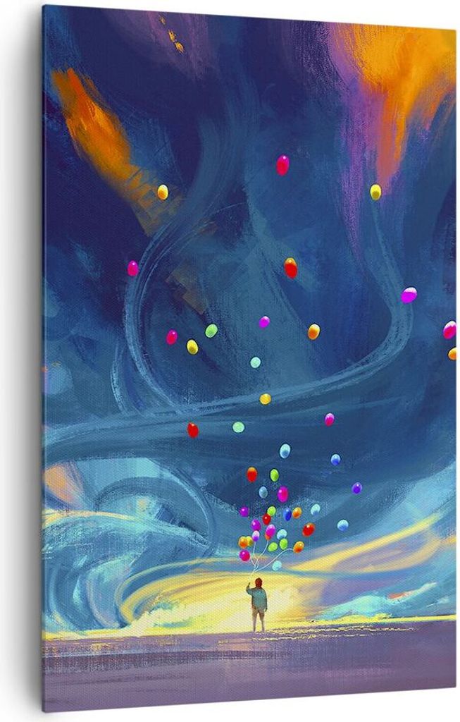 Bild auf Leinwand - Leinwandbild - Einteilig - Abstraktion Ballon - 80x120cm - Wand Bild - Wanddeko - Wandbilder - Leinwanddruck - Wanddekoration -...